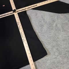 Polo Jeans Co Ralph Lauren Mens XL Thermal Shirt Black Waffle Knit Flag Logo