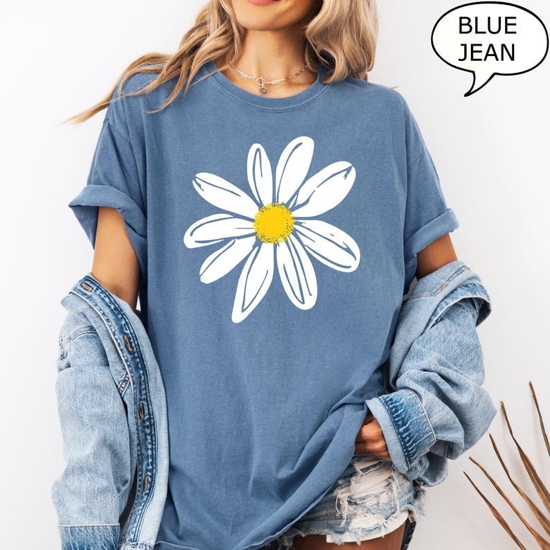 Daisy T-Shirt, Daisy Flower Shirt, Summer Shirt, Floral Shirt, Gift For Woman, D