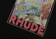 RHUDE NEW Men Women High Quality Loose Leisure Cotton Short Sleeve T-Shirt M-2XL