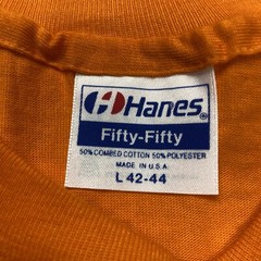 Vtg 80s Hanes Syracuse University Puff Print Mens Shirt L Orange College USA