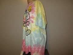 LOVE TRIBE SNOOPY WOODSTOCK GRAPHIC TIE DYE 100% COTTON T SHIRT XL FREE SHIPPING