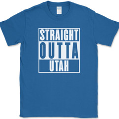 Straight Outta Utah T-Shirt Funny Humor State Pride Home US Novelty Tee