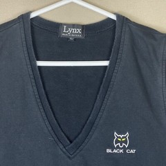 Lynx Mens L V Neck Vest Black Embroidered Logo 100% Cotton