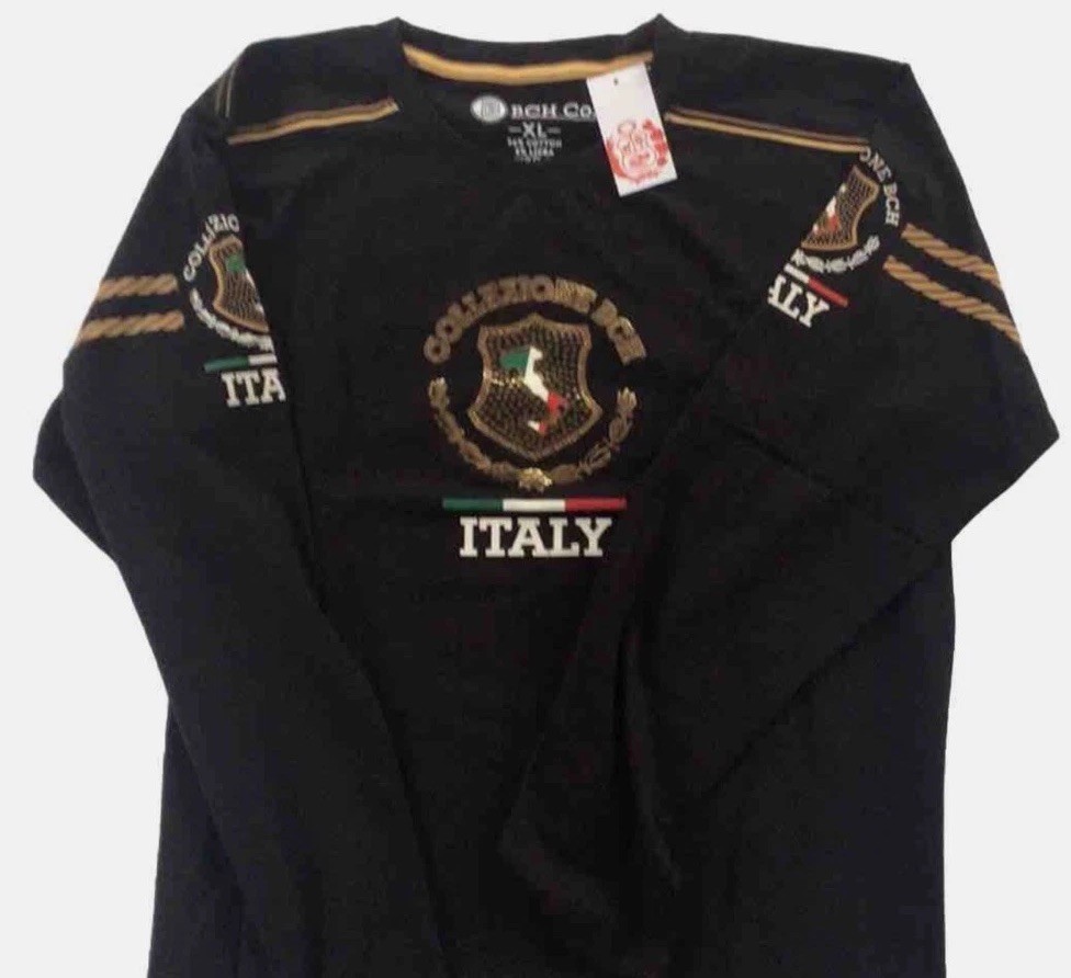 Men’s Bucheli Long Sleeve T Shirt,Italian Style,Cotton, Stretch S to XL….A2.