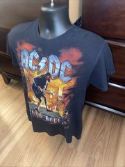 AC/DC Liquid Blue T-shirt Size Medium Angus Young Hells Bells Graphic Shirt
