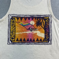 Chubbies Tank Top Shirt Mens Small Beige Surf Graphic Sleeveless Windsurf Retro
