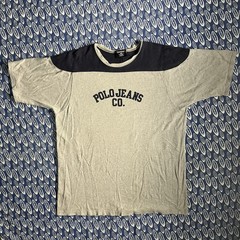 Vintage Y2K 2000s Polo Jeans Company Two Tone T Shirt Men’s Large Blue Gray