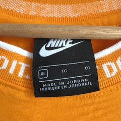 Nike Tee ‘Just Do It’ Knit Collar Short Sleeve Crewneck Bright Orange Men’s XL