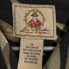 Joe Marlin 100% silk black an green shirt
