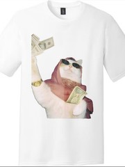 Rich Cat With Sunglasses Cash Money Meme Funny Hip Hop Unisex Graphic T-Shirt