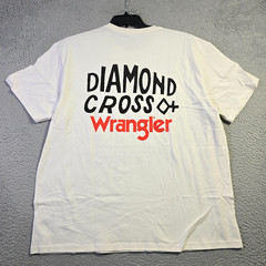 Wrangler Cowboys Shirt Men Large White Cowboy Horse Classic Western Casual NWT