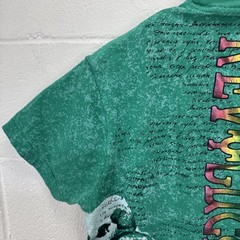 Vintage Revolution T Shirt Mens Skull Pile Punk AOP Y2K Large Green Foil