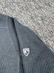 KUHL Sweatshirt Men Large Konflikt Henley Gray Waffle Knit Long Sleeve Thermal