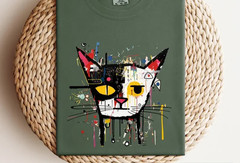 Graffiti Cat Art Shirt, Trendy Cat Shirt, Funny Cat Shirt, Graffiti Style Graphi