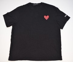 Keith Haring Heart Face Graphic Black T Shirt Smiley Double Sided Art Artist