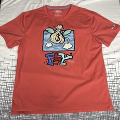 BKYS Fly Coral Pink T Shirt Money Bag Wings Applique Puffy Graphic Flocked 2XL