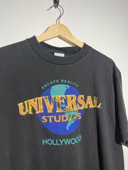 Vintage 90s Universal Studios Hollywood Globe Distressed Tee L Made In USA Faded