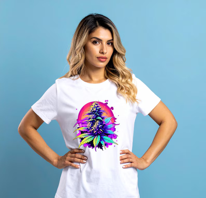 Purple Kush Comfort Tee Glow In Dark Soft Cotton Relax