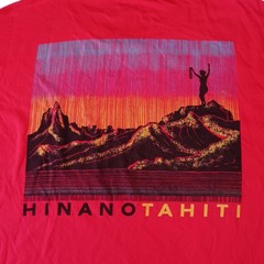 Hinano Tahiti Mens Size XL Red T Shirt Short Sleeve Polynesian Beer