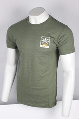 RVCA Men’s Shaylen Graphic T Shirt Short Sleeve Green Heather 50/50 Cotton/Poly