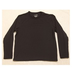Large Weatherproof Black Solid Poly Spandex Crewneck Tee T-Shirt Top Men’s Q37