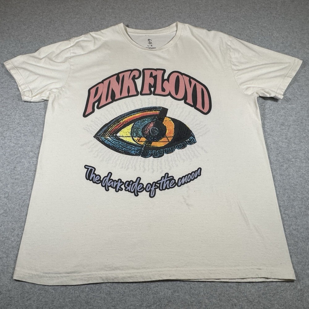 Pink Floyd Shirt Adult Large Ivory Psychedelic Band Music Rock Tour Mens