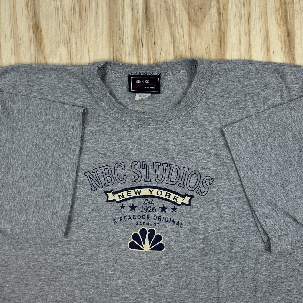 NBC Store T Shirt XL Grey NBC Experience Store Vintage USA Short Sleeve TV