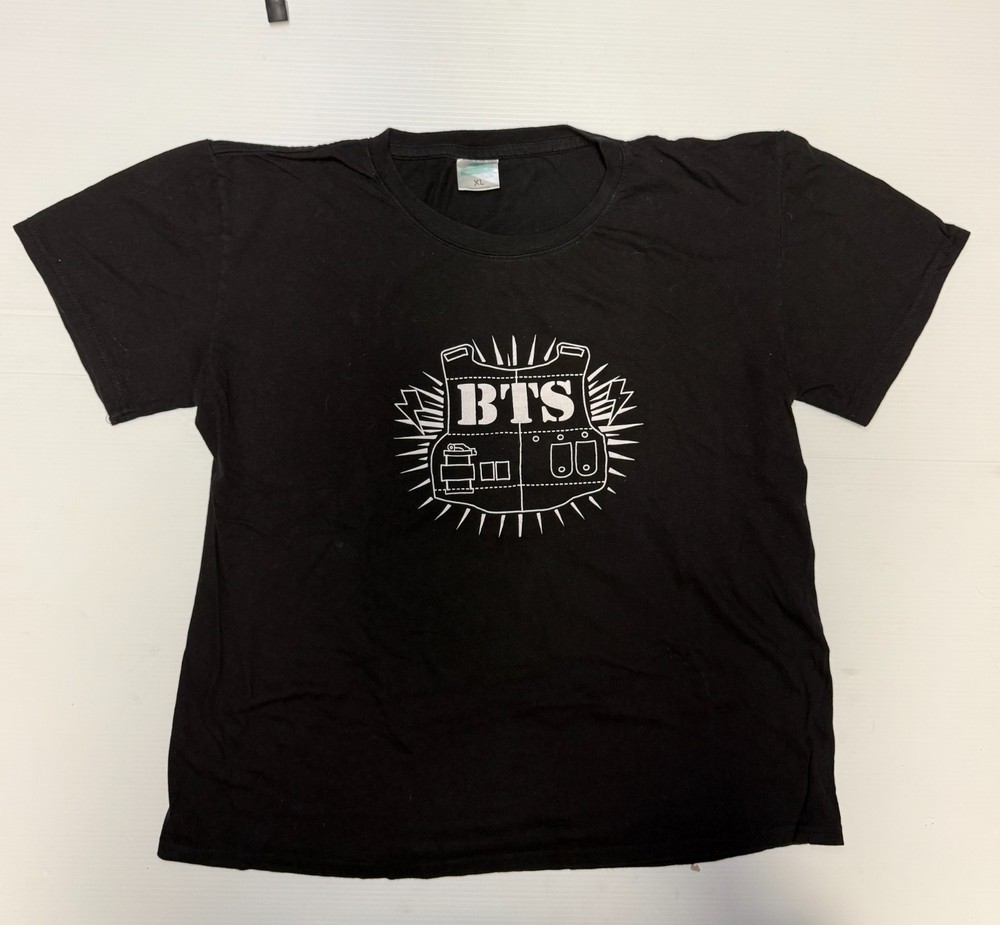 BTS JIMIN 95 Bullet Proof Vest Logo Black Shirt Yangronhua XL 20.5″ x 24″
