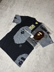 A Bathing Ape BAPE Black/Gray Ape Head Logo Graphic Print Men’s T-Shirt L