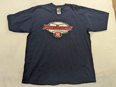 Vintage 90s Pro Player New York Yankees MLB T-Shirt Mens XL Navy Blue Cotton