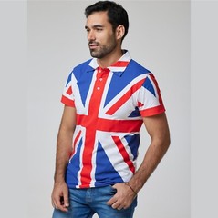 Union Jack POLO Shirt with Collar Size: S-3XL 100% Cotton New quick dispatch