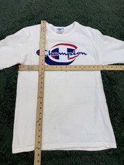 Champion Men’s Medium White Short Sleeve Crew Neck T-Shirt Big Logo Tee