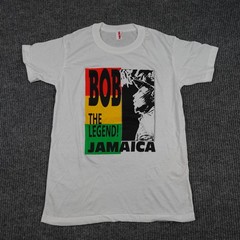 Vintage Bob Marley Legend Jamaica Shirt Mens Medium White Paper Thin 80s