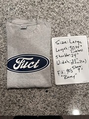 Fuct Ford Oval Logo Parody Tee Shirt Heather Grey Men’s XL