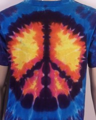 vintage 90s single stitch SunDog Tie Dye Peace Sign T-Shirt Psych Hippie SZ XL