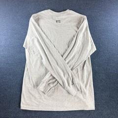 BTS Official Long Sleeve Graphic T-Shirt Gray BigHit HYBE K-Pop Mens Medium M