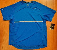 Mens Nike Dri-Fit UV Miler Reflective Running Shirt sz.XL Blue NWT Breathable