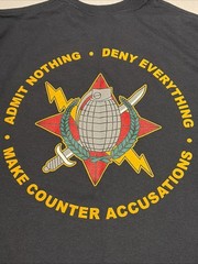 E-4 Mafia T-Shirt Small Admit Nothing Deny Everything Make Counter Accus Black