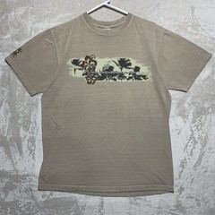 Crazy Shirts Hawaii Shirt Mens Medium Beige Lahaina Maui Surf Kona Coffee Dyed