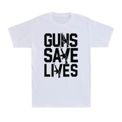 Guns Save Lives Gun New Patriotic Trending Black Funny Saying Men’s T-Shirt
