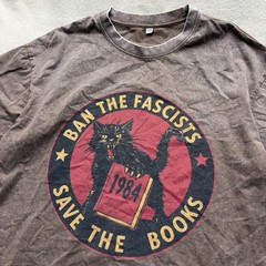 Ban The Fascist Save The Books Shirt M/L Vintage Wash 1984 Karl Marx Communism