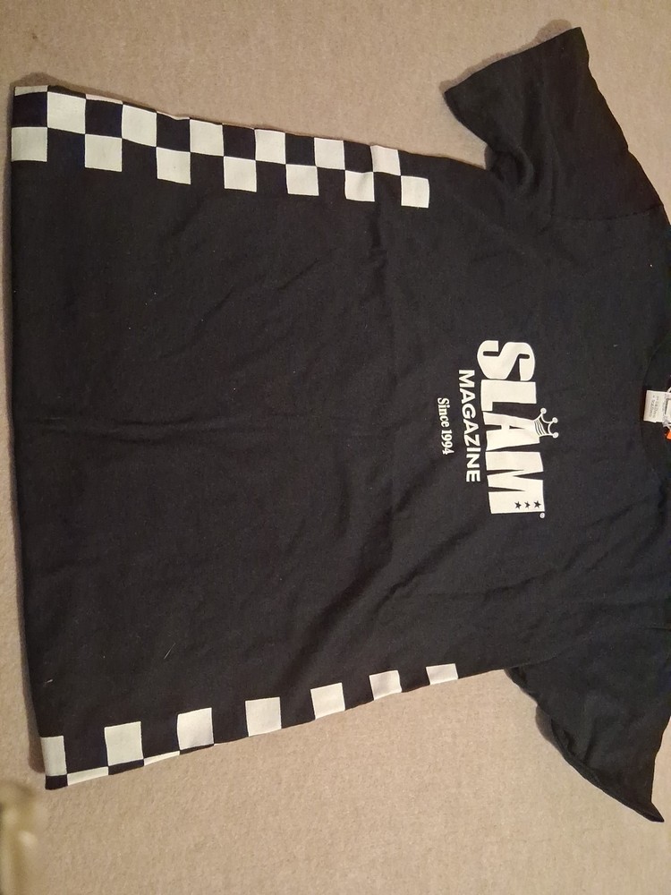 SLAM Magazine “Since ‘94” Black Sz S Checkered T-Shirt Basketball King Of Hoops