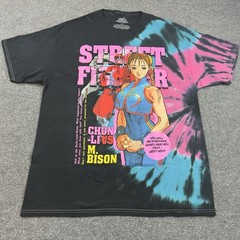 Street Fighter Chun-Li Vs M. Bison / Tie Dye Graphic T-Shirt Adult Size 2X-Large
