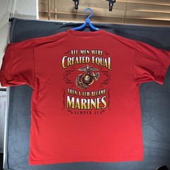 Bayside United States Marines Red T-Shirt Size 2XL Short Sleeve
