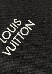Louis Vuitton Men’s Black Embroidered Logo Tee Size L 100% Cotton Made In Italy
