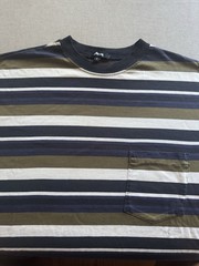 RARE Large 80s Stussy TomTom T Shirt Set Large Stripe Surf Skate True Vintage
