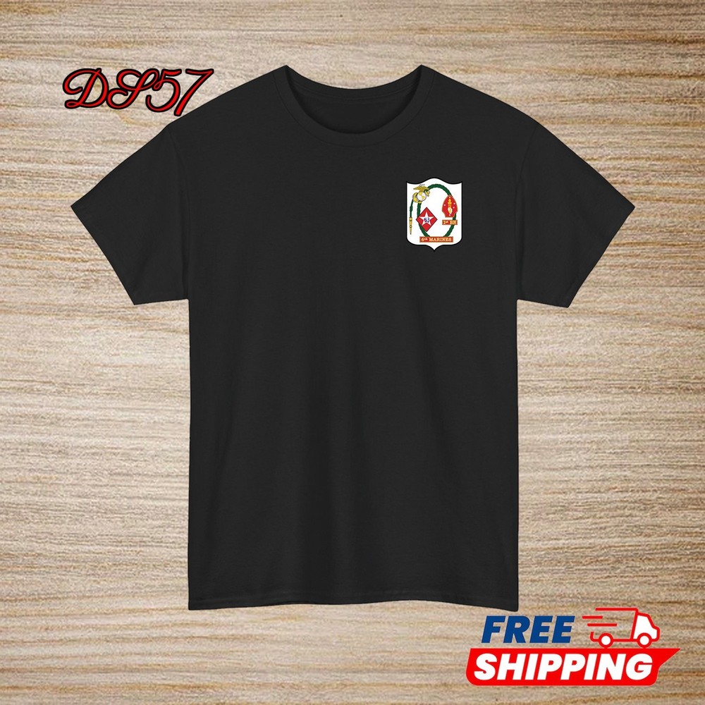1st Battalion 6th Marine Regiment USMC Small Logo T-Shirt S-5XL Made In USA