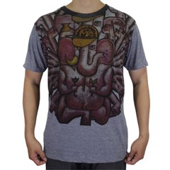 WEED Ganesha Ringer T-Shirt Men Ganapati Ganesh Hindu Yoga Hippie Bohemian WE01
