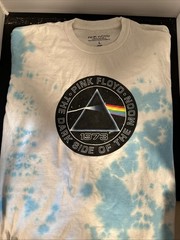 LS White/Blue Pink Floyd Dark Side Of The Moon Tie Dye T-shirt Size Large