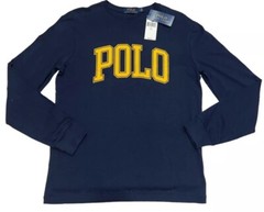 Polo Ralph Lauren Men’s Long Sleeve T Shirt Arch Logo Small Navy Yellow NWT 🔥